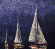 "REFLEJOS EN CALMA" -&nbsp;Mixta/Lienzo. 80 x 100 cm.
