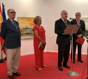 3. O capitán e académico José María Blanco, a pintora Marisa Redondo, o delegado da Xunta en Madrid e director da Casa José Ramón Ónega e o presidente do Parlamento de Galicia Miguel Santalices.