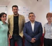 Adriana Danés e Carlos Carcelén, de Level UP, e Casimiro Masaguer e Isabel Noriega, directivos de Aegama.