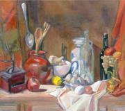 "BODEGÓN CLAROSCURO", 2007. Óleo sobre lienzo, 81 x 65 cm.
