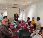 O delegado da Xunta e director da Casa de Galicia, José Ramón Ónega, dirixiuse aos participantes na reunión.