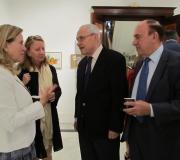 O delegado da Xunta e director da Casa de Galicia, José Ramón Ónega, e o presidente de Aegama, Julio Lage, con dous das asistentes.