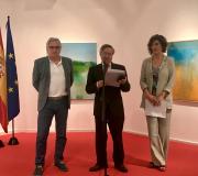 3. Paco López.Barxas, Ramón Jiménez e Isabel Pintado no acto de inauguración da mostra.