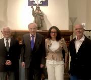 1. De esquerda a dereita Ovidio Cadenas presidente de FAGAMA, José Ramón Ónega delegado da Xunta en Madrid, a escritora Ánxela Gracián e Fernando Gómez secretario de FAGAMA.