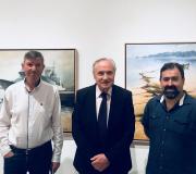 2. O presentador do autor Pedro Taboada, o delegado da Xunta en Madrid José Ramón Ónega e o pintor Manuel Carballeira.