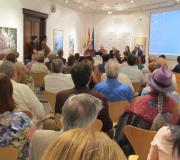 Un momento da presentación da Romaxe Viquinga, con público.