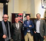 2. De esquerda a dereita, o cineasta Juan Pinzás, o coordinador de Actividades Ramón Jiménez, o escritor e analista de cinema Fernando Alonso Barahona e o historiador Diego Moldes.