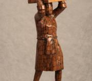"PESCANTINA DEL&nbsp;BERBÉS (VIGO)" - Madera de acacia negra sobre soporte de P.R.F.V. y&nbsp;granito - 53 x 20 x 17 cm.

