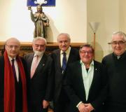 1. De esquerda a dereita, o ecritor e xornalista Carlos Reigosa, o director da RAE Darío Villanueva, o delegado da Xunta en Madrid José Ramón Ónega, o director do dvd Ángel Peláez e Javier Valle Inclán.