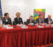 Blanco Corredoira, Mercedes Martel, Ramón Jiménez, Manolo Castro e Basilio Rodríguez Cañada, durante a presentación.