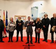 2. No acto de inauguración, Pitelos, Carita Dubrovin, Vicente Ruiz Soldevilla, Ramón Jiménez, Pilar Sampedro, Jorge Agra e Alfonso Rivero.