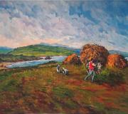 FALANDO ÓS BOIS - Óleo sobre lienzo 72 x 62 cm ca. 1985-1988
