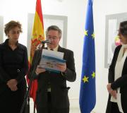 Conchi Cuadrado, Ramón Jiménez e Beatriz González, presentando a mostra.