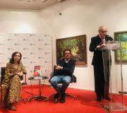 2. O delegado da Xunta intervén na presentación, coa xornalista Susana Santaolalla e o escritor Domingo Villar.