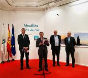 2. Inauguración da mostra con Francisco Alcalde, Ramón Jiménez, Xurxo Lobato e Ignacio Gandarias.