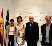 1. De Esquerda a dereita, Greta Fábregas, Pilar G. de Viedma, o delegado da Xunta en Madrid José Ramón Ónega e Carlos Cortés.