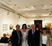 2. Co alumnado, de esquerda a dereita, Carlos Cortés, Pilar G. de Viedma, o delegado da Xunta en Madrid José Ramón Ónega e Greta Fábregas.