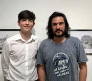 4. O novo artista Fernando Búa co xornalista e paisano Manuel Jabois.