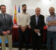 O director de ABC, Bieito Rubido, o autor do libro, Bruno Padín, o delegado da Xunta, José Ramón Ónega, e o editor Tomás Rodríguez.
