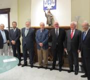 O xornalista e escritor Alfonso S. Palomares, o político Jaime Eduardo de Olano, o autor da novela, José de Cora, o delegado da Xunta, José Ramón Ónega, o editor Daniel Fernández, José Manuel Romero, conde de Fontao, e o xornalista e escritor Carlos G. Reigosa.