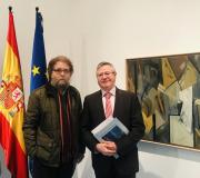 2. Lagares e Jiménez instantes antes da inauguración da mostra.