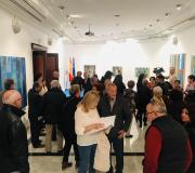 3. Máis de medio centenar de persoas acudiron á Casa de Galicia á inauguración da mostra de Lagares.