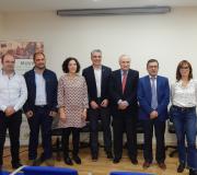 1. De izq. a dereita Marcos Vázquez Marey, Manuel Rojo, Mónica Freire, Miguel Viso, o delegado da Xunta José Ramón Ónega, Javier Lorén e Carolina Gutierrez.