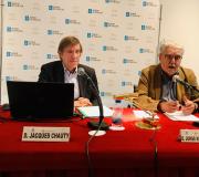 8. Na mesa, o presidente da Asociación Compostelle 2000 (París) Jacques Chauty e Jorge Martínez presidente da Asociación de Amigos dos Camiños de Santiago de Madrid.