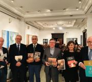 2. Co público de fondo, JMª Pérez Peridis, Alejandro Tiana, Francisco F. Rei, Ramón Jiménez, Fátima Abal e Javier García.