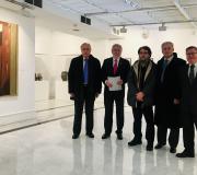 3. Na Sala B, na visita á exposición, Ónega, Santalices, Lagares, Dr. Pérez Vázquez e Ramón Jiménez.