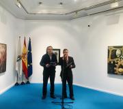 3. Acto de inauguración oficial da mostra de Fondevila. O artista co coordinador de Actos da Xunta en Madrid Ramón Jiménez .