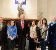 2. De esquerda a dereita, o coordinador de Actos da Casa Ramón Jiménez; Mary Espiñeira, o delegado da Xunta José Ramón Ónega; María Jesús Limés; Berta Cobo e Rosa Figueroa responsable de CC da Casa.