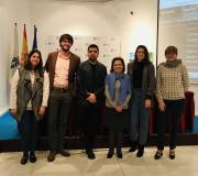 4. De esquerda a dereita, Berta Cobo (EFA); Eduardo Contreras (Selectra) Román Iglesias (Murph_media); Mary Espiñeira (EFA); Laura Cardenal (Selectra); e Isabel Noriega (AEGAMA).