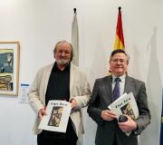 3. O artista Otero Regal e o coordinador de Actos da Xunta en Madrid Ramón Jiménez, minutos antes do acto de inauguración.