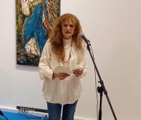 A escritora Branca Vilela nun momento da presentación do seu poemario